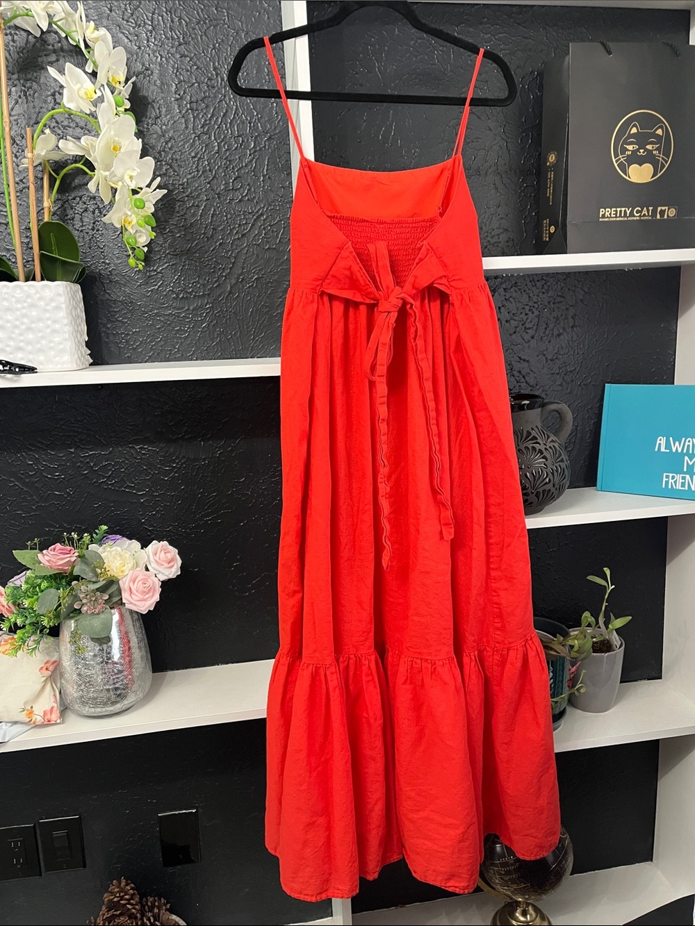 American Eagle Outfitters Red Tie-back Maxi Dress L